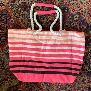 Hot Pink Striped Beach Bag from Victoria's Secret!